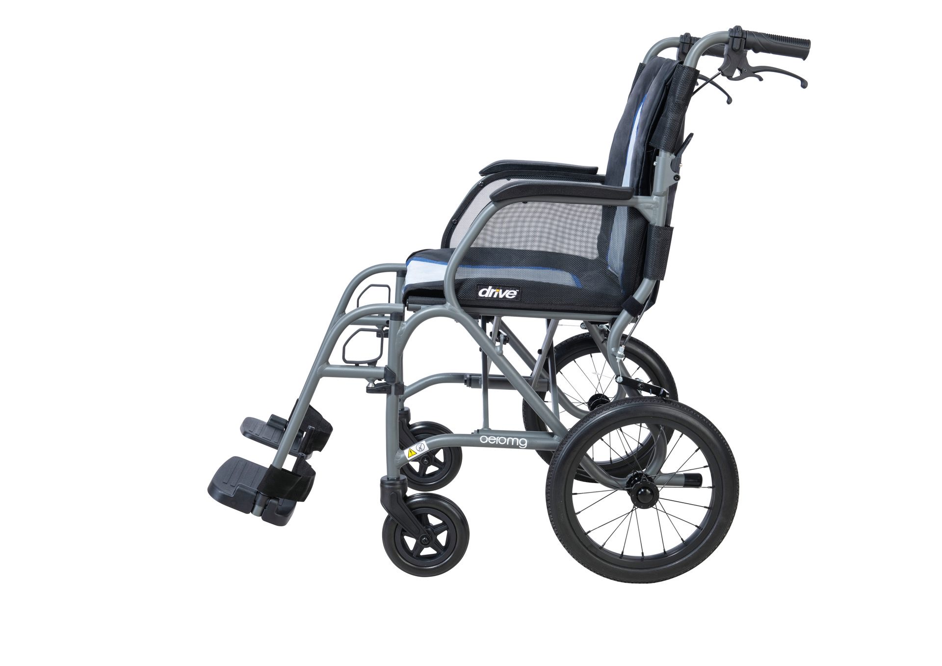 Drive AeroMg transit wheelchair, side profile